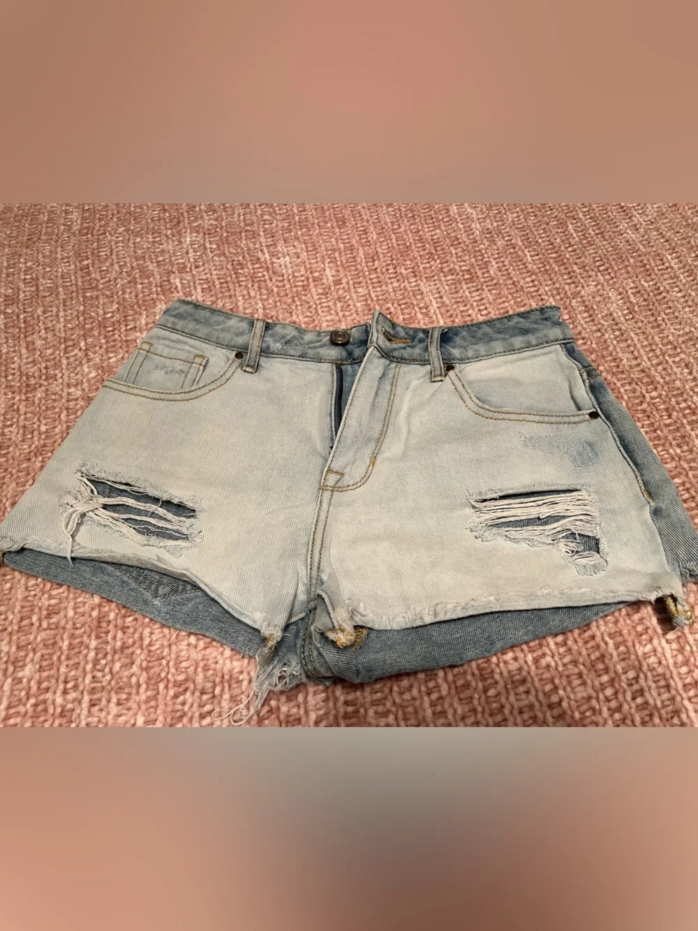 PacSun Light Blue Distressed Denim Shorts